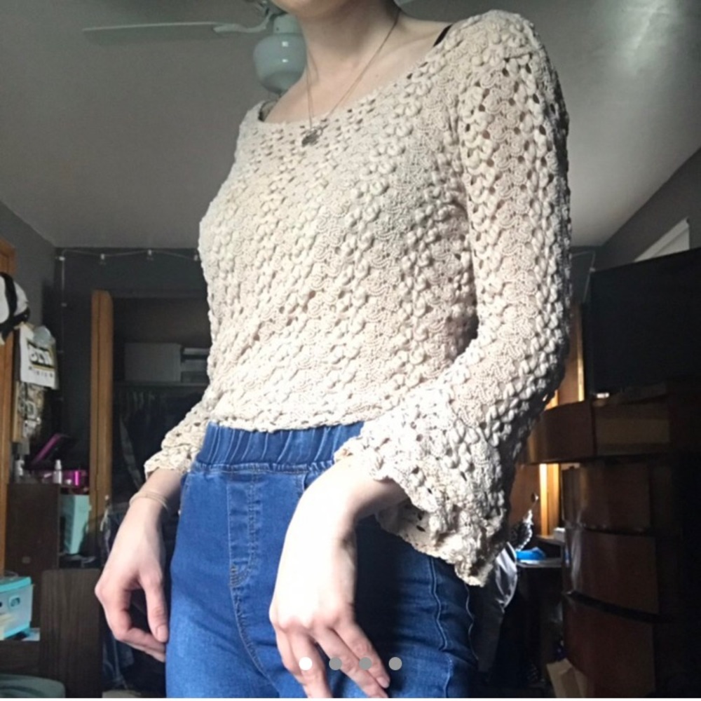 Free people embroidered knit sweater